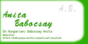 anita babocsay business card